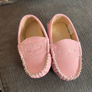 NEW w/o Tags, never worn pink patent leather baby moccasins/loafer